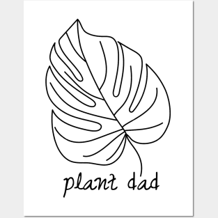 Plant Dad Succulent Cacti Monstera Leaf Modern Minimalistic Posters and Art